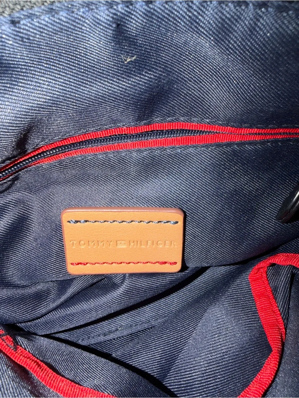 Tommy Hilfiger Black Satchel with Gold-Tone Medallion